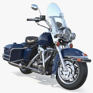 3D model Classic Road Motorcycle Blue Rigged