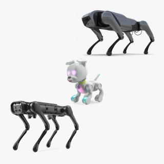 3D Rigged Robots Dog Collection model