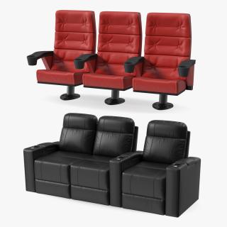 Leather Cinema Chairs Collection 3D