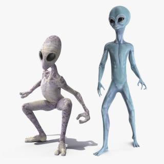 3D Humanoid Aliens Rigged Collection model