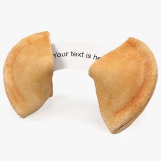 Open Fortune Cookie with Message 3D