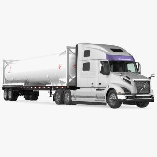 3D Volvo Truck with Gas Tank Trailer model