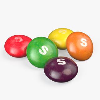 Multicolored Skittles Candies 3D model