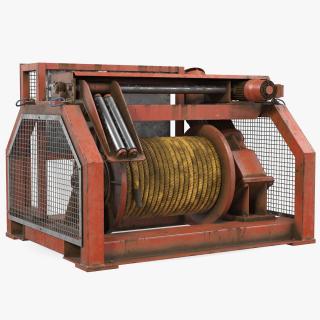 Hydraulic Mooring Winch Rusty 3D model