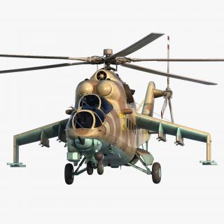 3D model Russian Helicopter Mil Mi-24 Hind Rigged