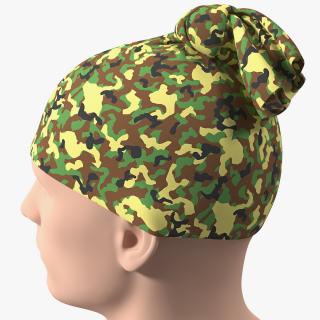 Neck Gaiter worn on Head Camo 3D model