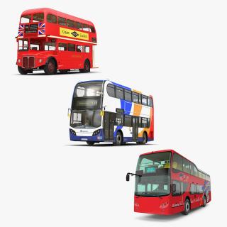 3D model Double Decker Buses Collection