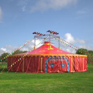 Amusement Park Circus Tent on Grass with Fur 3D model