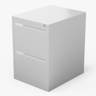 3D model Filing Cabinet 2 Drawer Grey 2