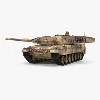 German Battle Tank Leopard 2A5 Desert Rigged 3D model