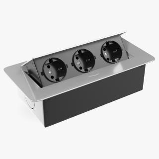 3D Black Triple Hidden Socket