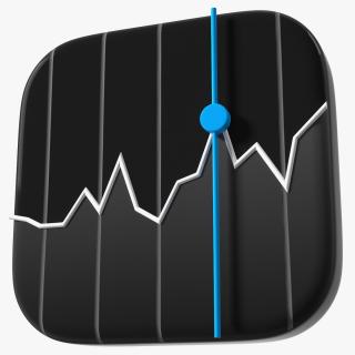 iPhone iOS Stocks Icon 3D