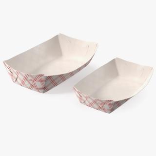 3D Paper Food Boat Tray Red Checker Set