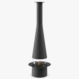 Central Fireplace Focus Creation Filiofocus 1600 Black 3D model