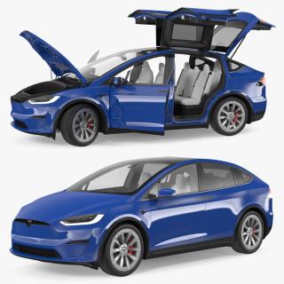 3D Tesla Model X Plaid Rigged