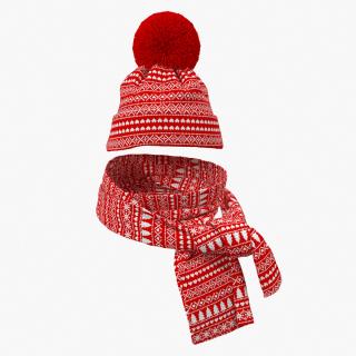 3D Christmas Hat and Scarf model