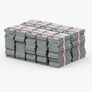 Stacked UK 10 Pounds Currency Bundles 3D