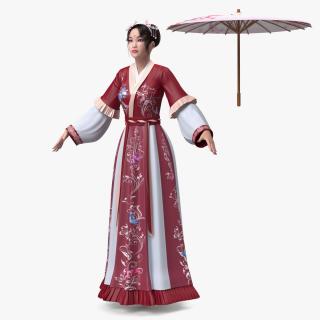 Traditional Chinese Woman Rigged 3D