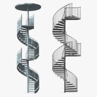 3D Spiral Fire Escape Stairs Collection