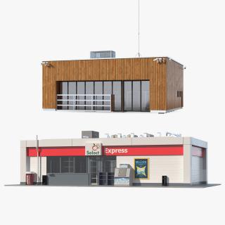 3D Small Shop Buildings Collection