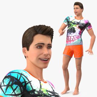 3D Teen Boy Summer Clothes model