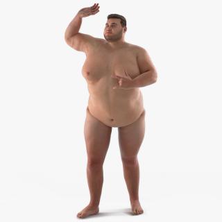 Naked Fat Man Fur Rigged 3D model