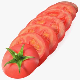 Sliced Tomato Lying 3D model