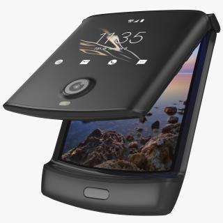 Black Motorola Razr Flip Phone 2020 Rigged 3D