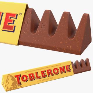 3D model Opened Toblerone Milk Chocolate Bar