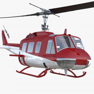 Air Medical Helicopter Bell Model 212 Rigged 3D model