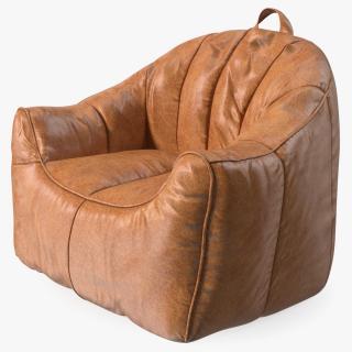 3D model Big Joe Hug Bean Bag Chair Leather Brown