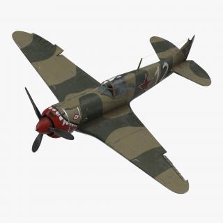 3D model La-5 WWII Soviet Fighter Aircraft Rigged