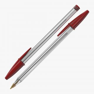 3D Transparent Pen Red Ink model