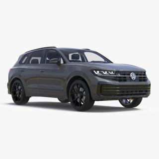 3D Volkswagen Touareg 2024 Grey Lights On model