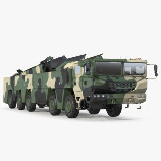 3D model Ballistic Missile on Road Mobile Vehicle