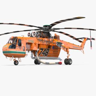 3D Sikorsky S-64 Skycrane Firefighting Helicopter