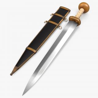 Roman Gladius Short Sword with Sheath 3D