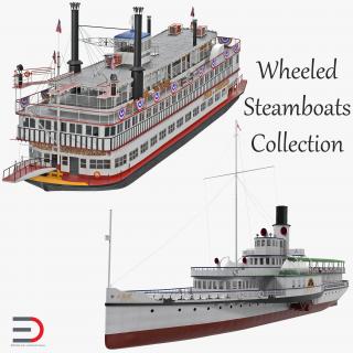 Wheeled Steamboats Collection 3D model