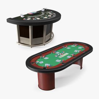 Casino Card Game Tables Collection 3D model