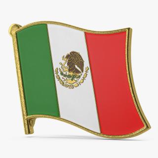 Mexican Flag Lapel Pin 3D