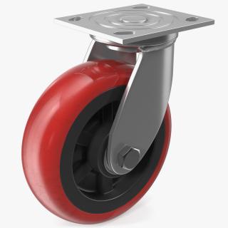 Polyurethane Tread Swivel Caster 3D