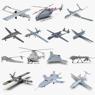 3D UAV Rigged 7 Collection model