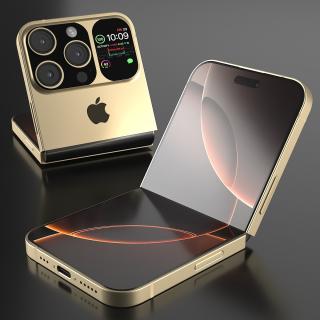 Apple iPhone Flip Luxe Gold Rigged 3D model