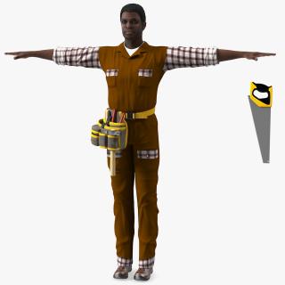 3D model Afro American Carpenter T Pose