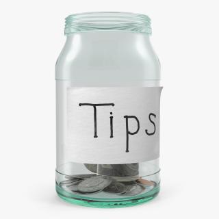 3D Tip Jar with Money model