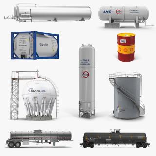 3D model Oil Storage Tanks Collection 4