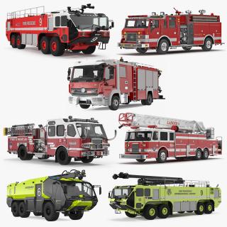 Fire Trucks Collection 6 3D model