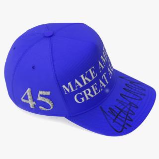 3D Trump Baseball Cap Blue model