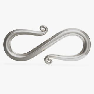 3D Silver S Hook Bracelet Clasp model