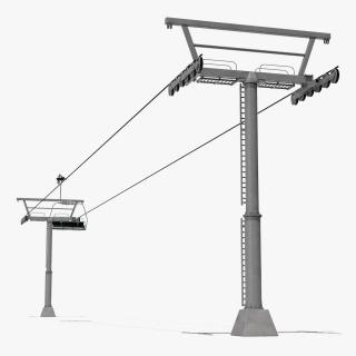 3D model Aerial Ski Lift